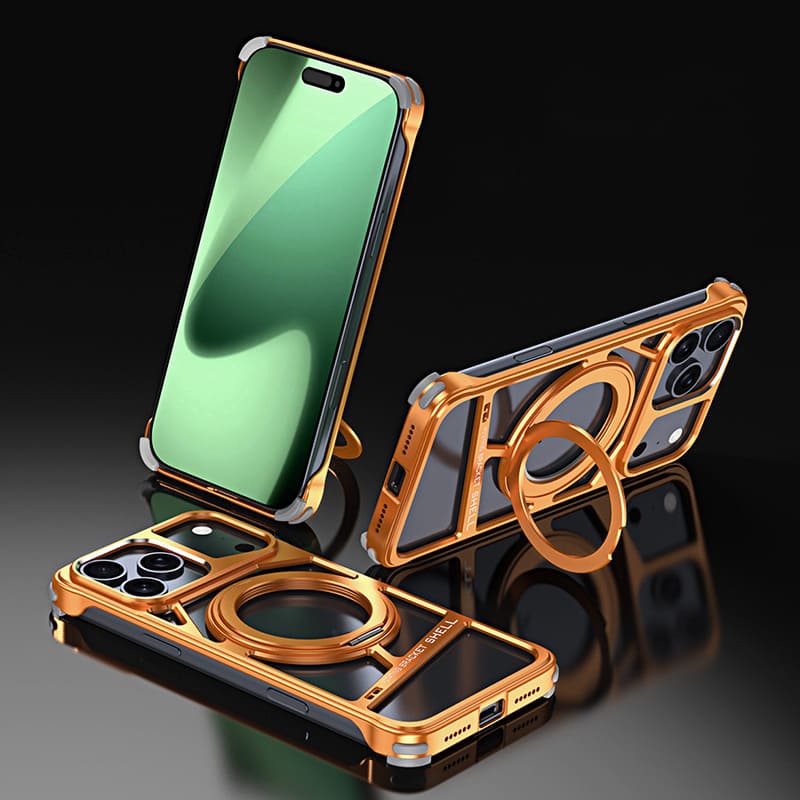 ChubbyArmor Ghost - Skeletonized Metal Magnetic iPhone Case With Stand - Image 14