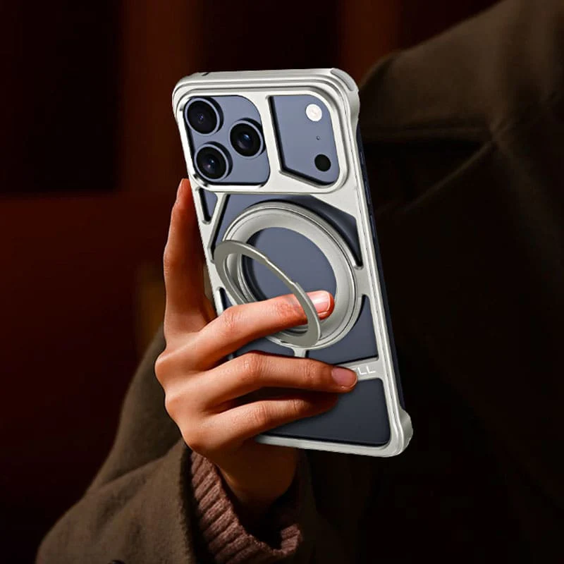 ChubbyArmor Ghost - Skeletonized Metal Magnetic iPhone Case With Stand - Image 5